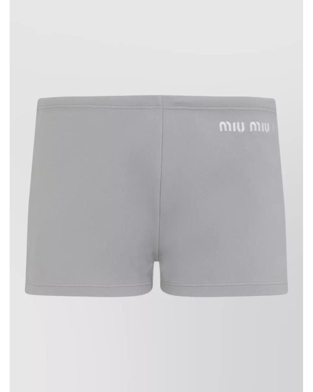 Miu Miu Gray Polyamide Tech Fabric Low Rise Shorts