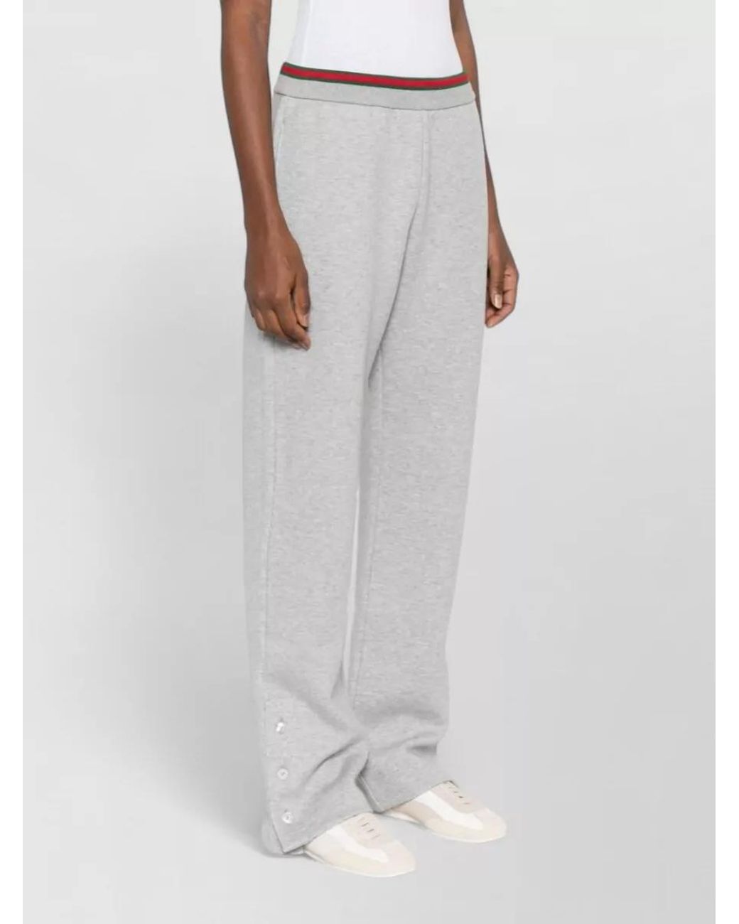 Gucci Gray Cotton Blend Straight Leg Track Pants