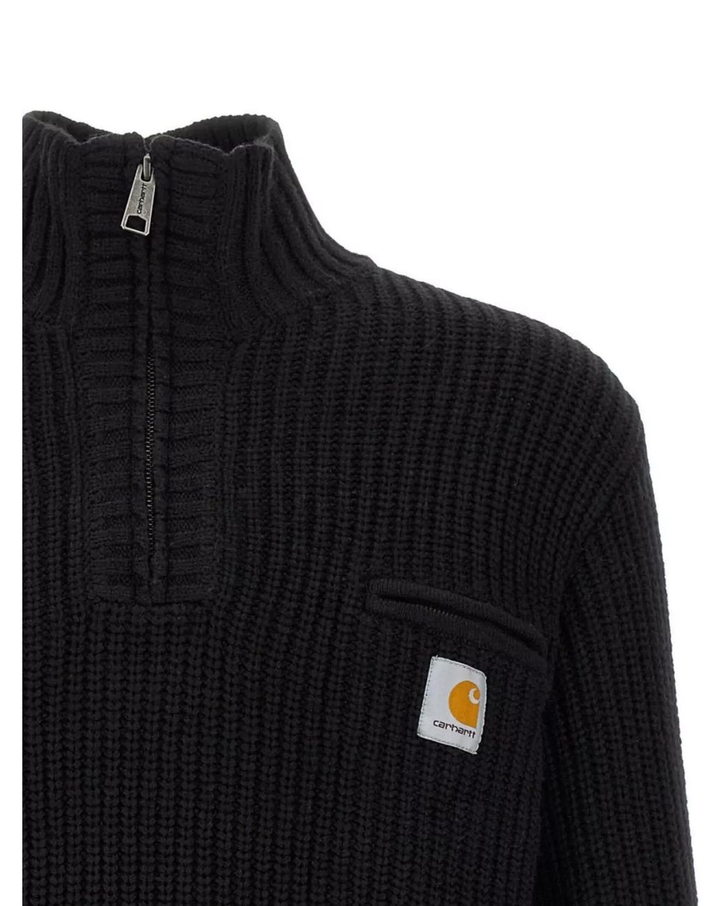 Carhartt Black Ribbed Half-Zip Sweater for men