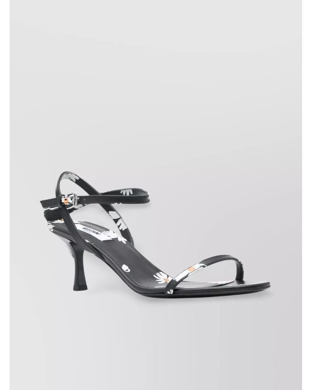 Moschino White Leather Almond Toe Sandals