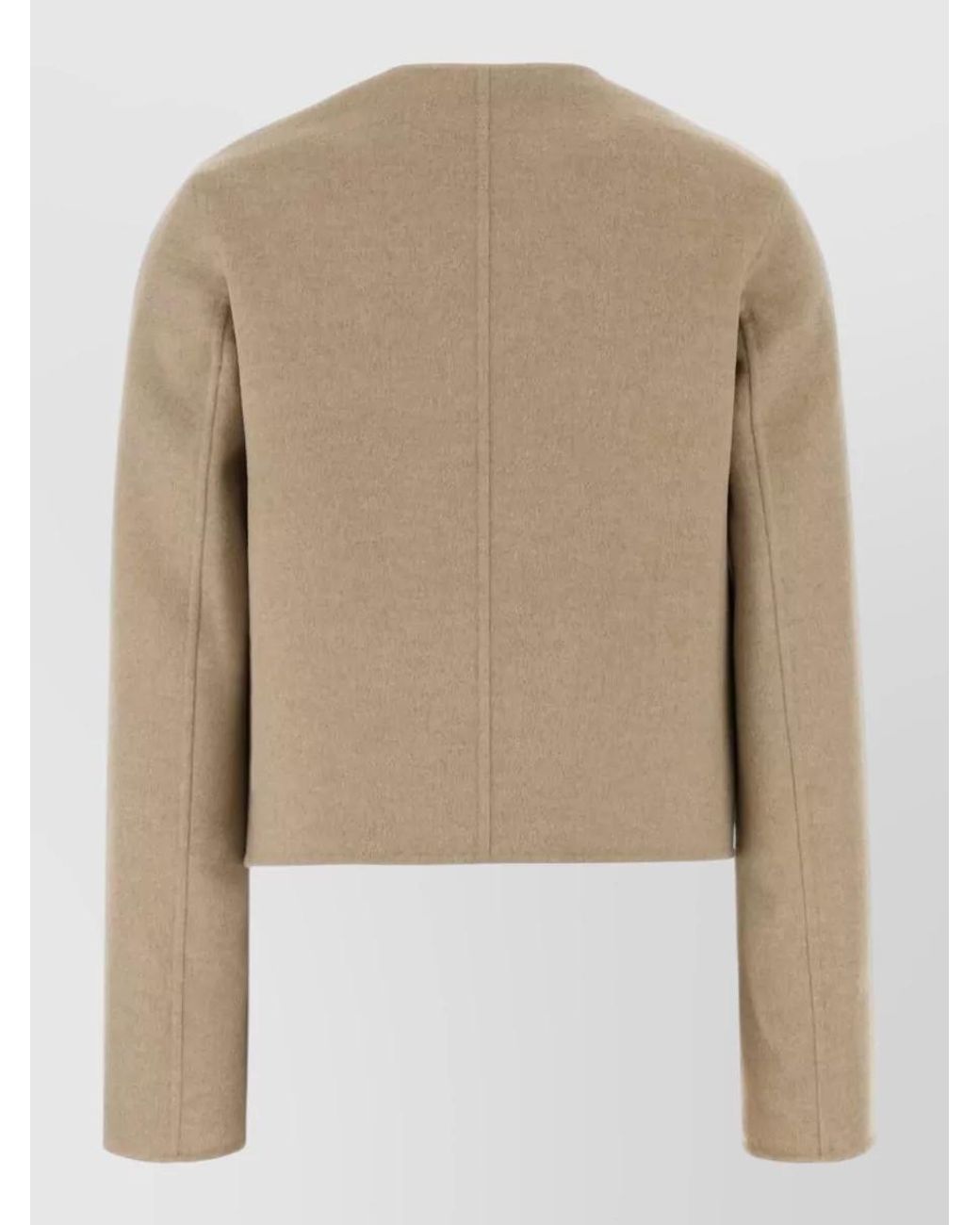 Ferragamo Natural Cashmere Blend Cropped Blazer