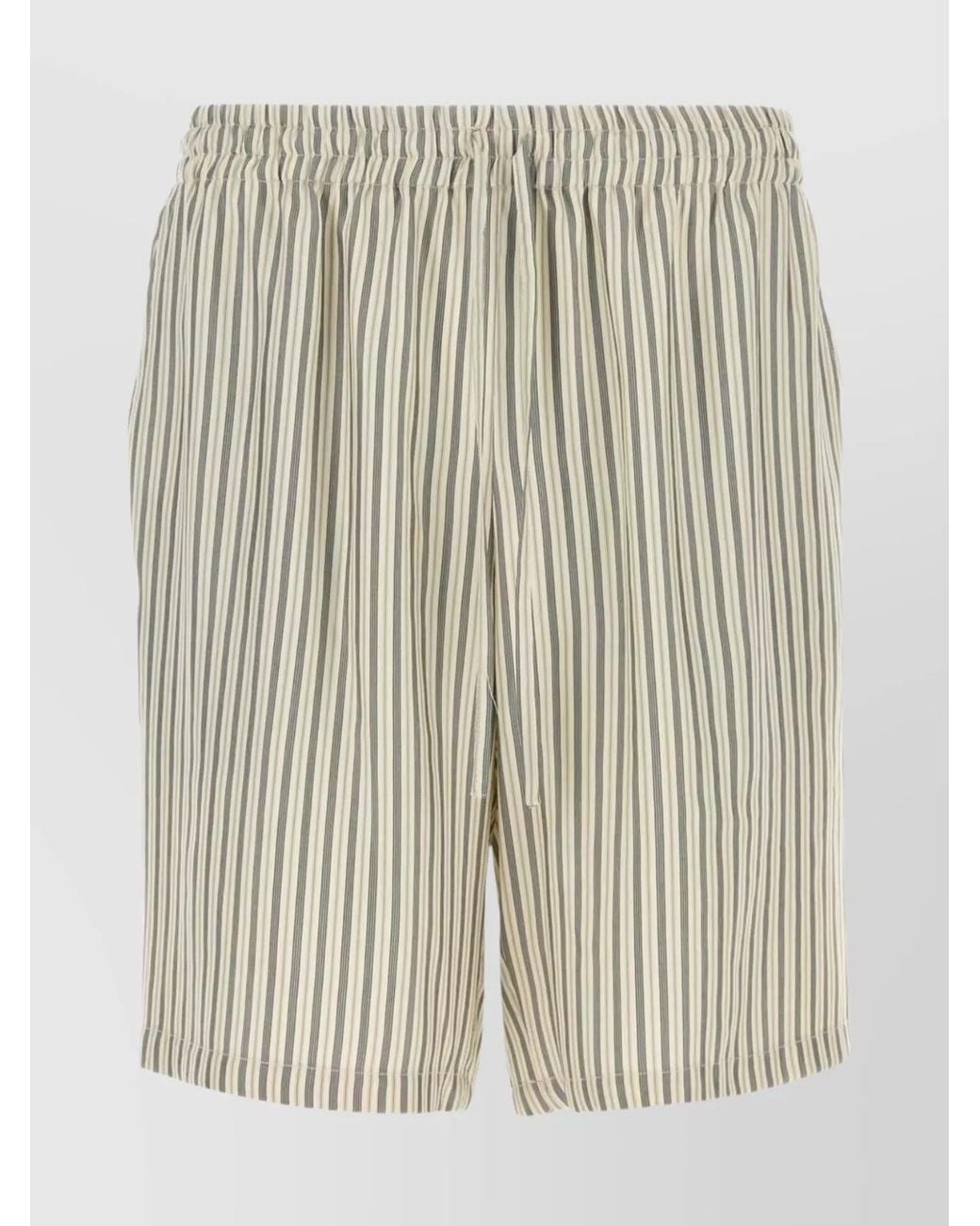 LeKasha Natural Embroidered Silk Bermuda Shorts for men