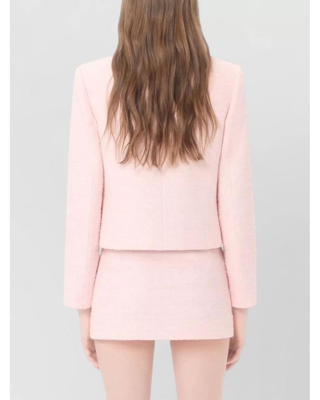 Valentino Pink Textured Tweed Jacket