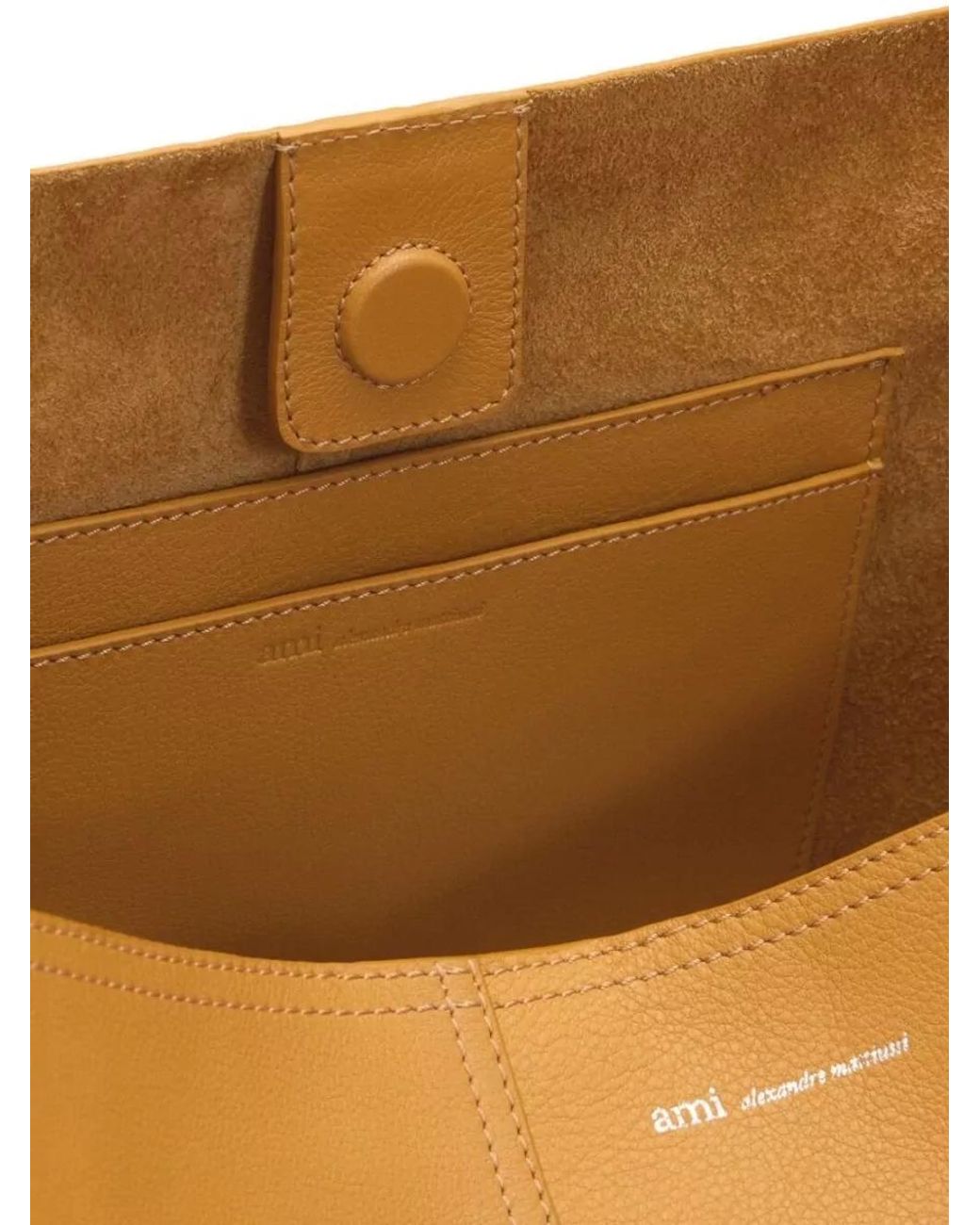 AMI Orange Leather Shoulder Bag