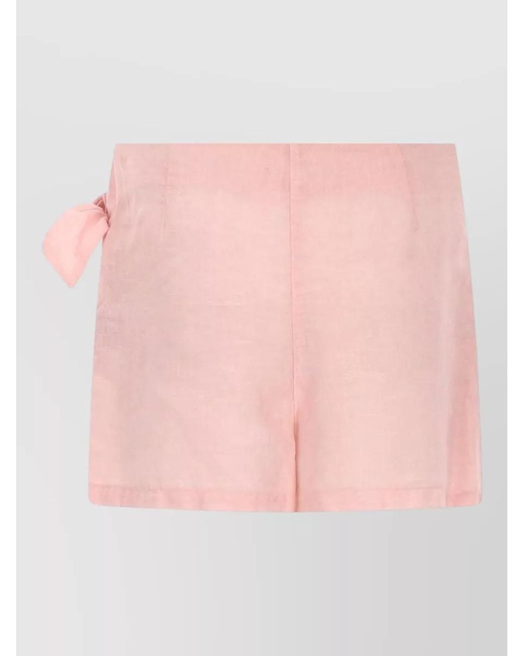 120% Lino Pink Linen Wrap Skirt