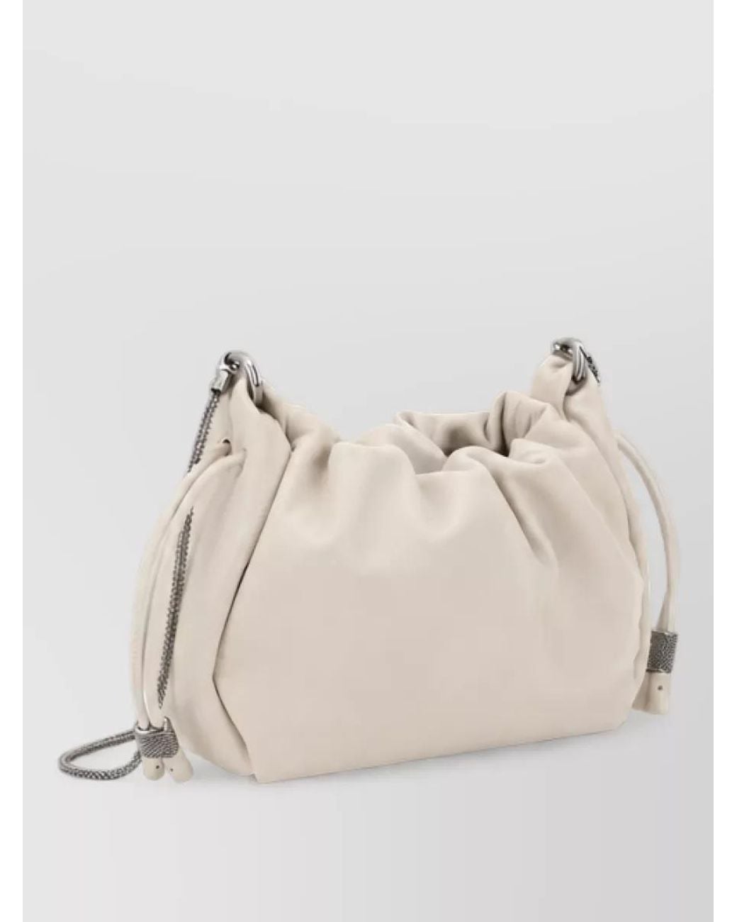 Brunello Cucinelli Natural Mini Leather Clutch Bag