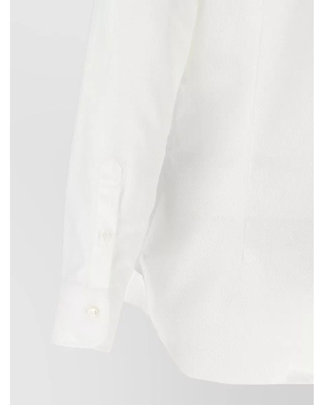 Barba Napoli White Honeycomb Cotton Shirt for men
