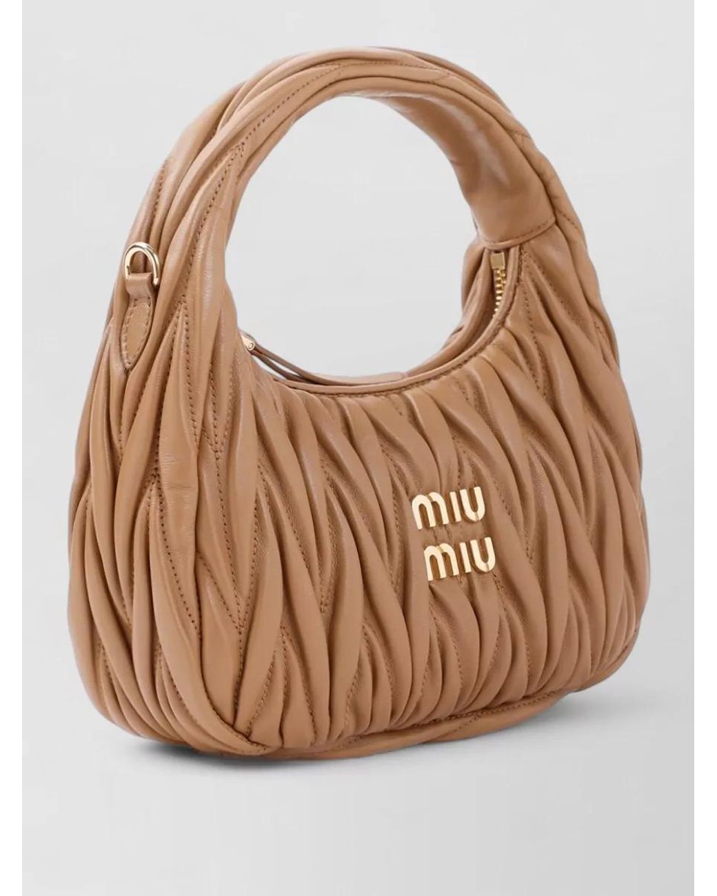 Miu Miu Brown Wandler Small Leather Matelassé Shoulder Bag
