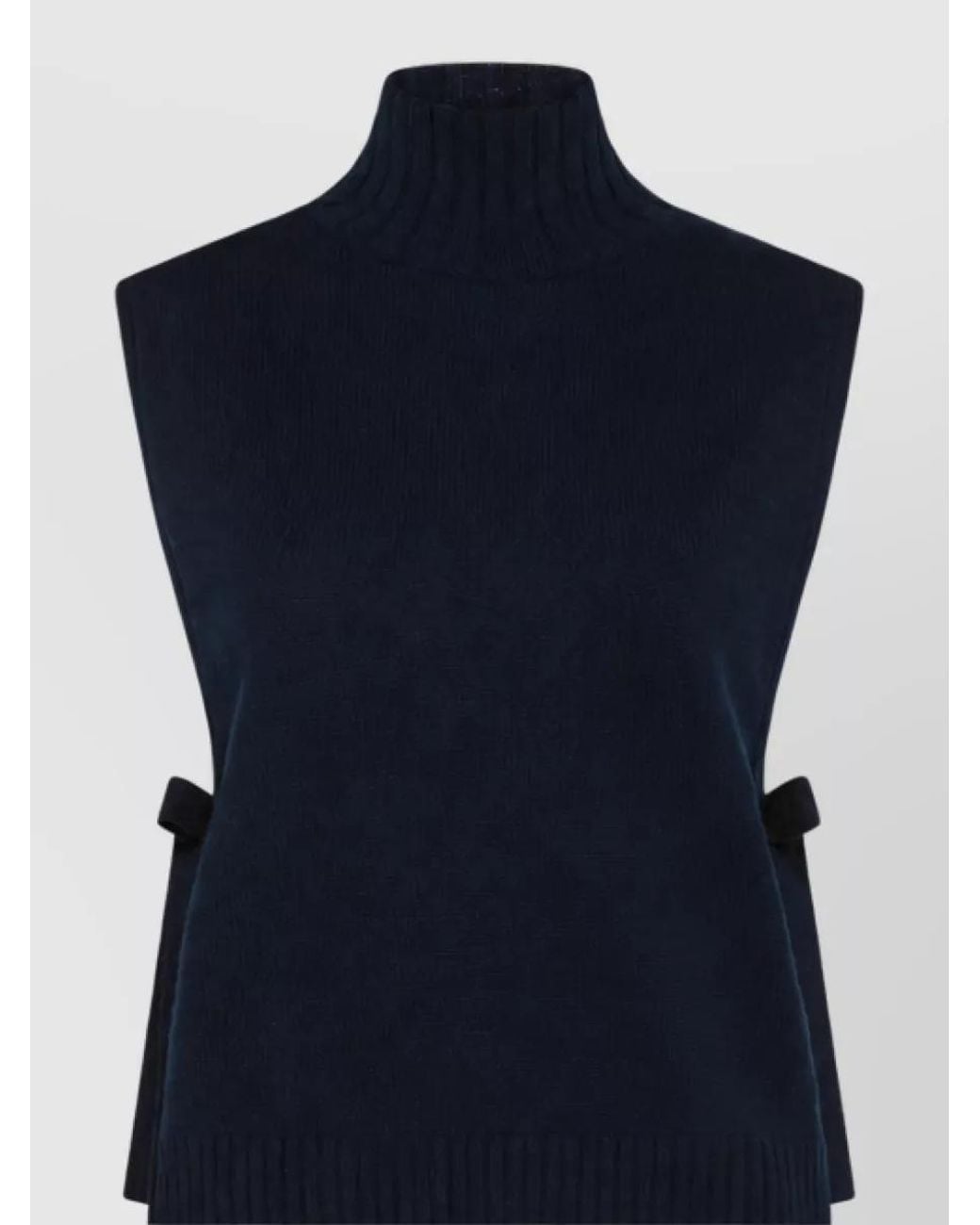 SEVENTY VENEZIA Blue Turtleneck Wool Blend Sleeveless Jumper