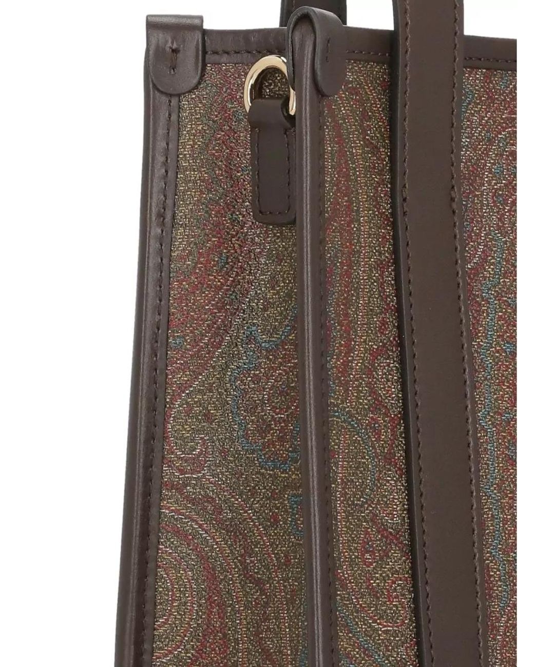 Etro Brown Hand Paisley Tote Bag