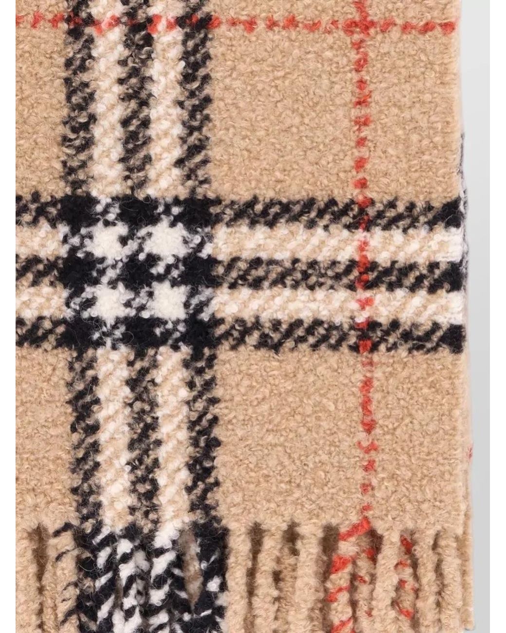 Burberry Multicolor Alpaca Wool Bouclé Check Scarf for men