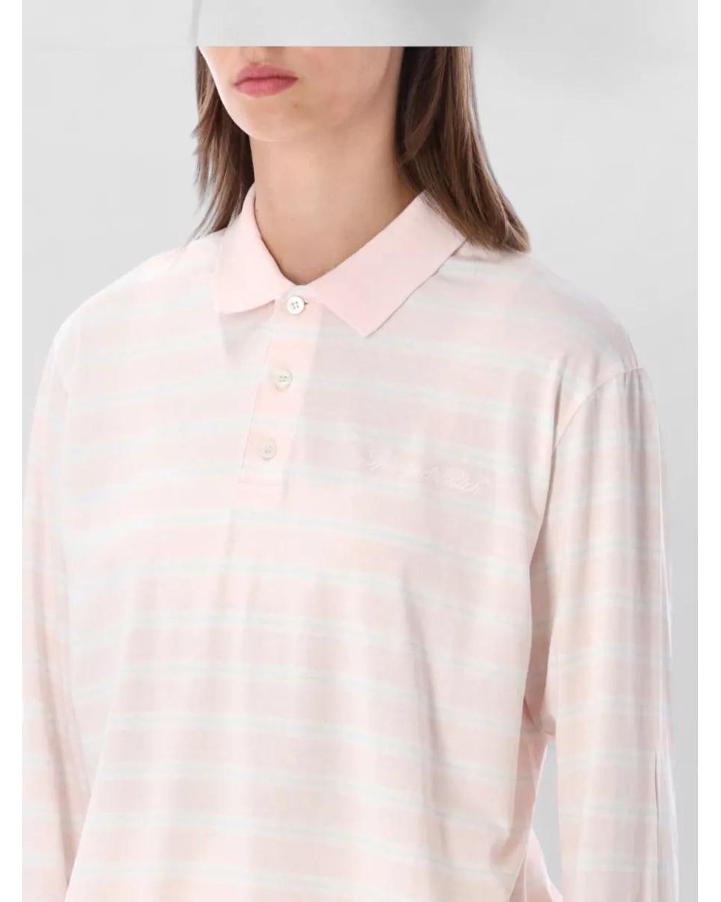 Sporty & Rich White Striped Cotton Pyjama Top
