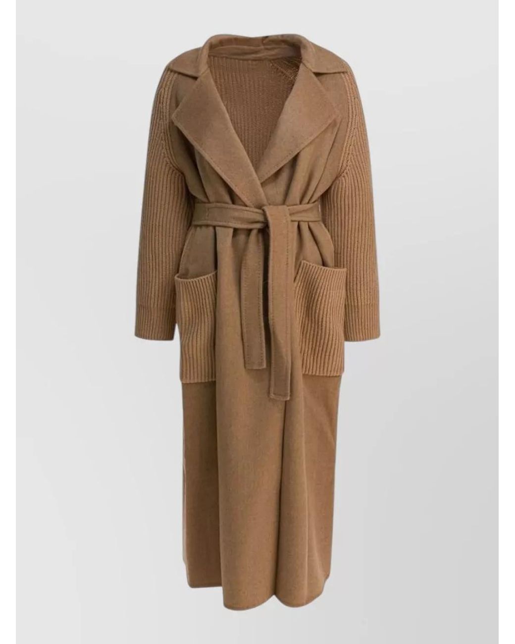 Max Mara Natural Berard Belted Long Coat