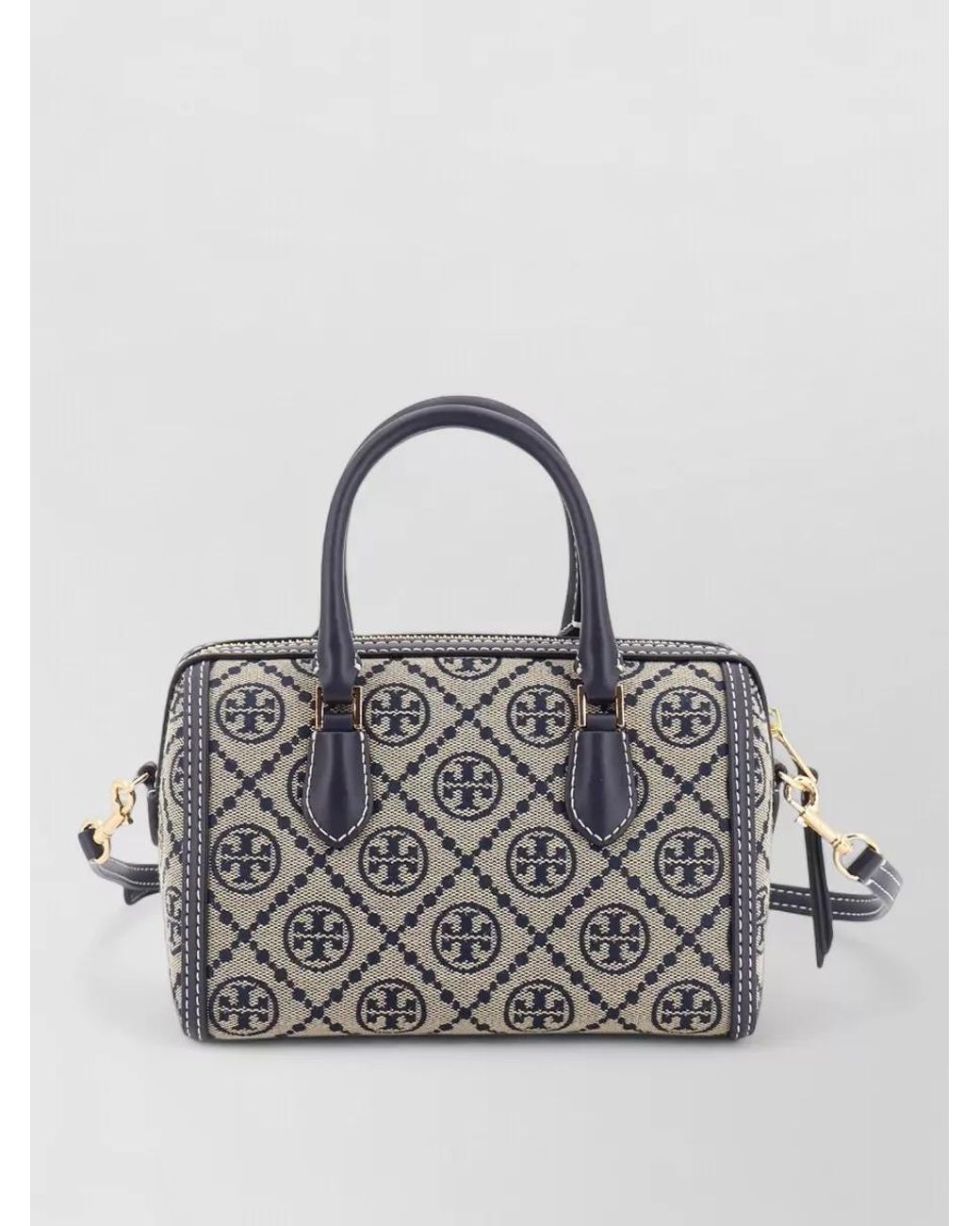 Tory Burch Gray T Monogram Mini Jacquard Shoulder Bag