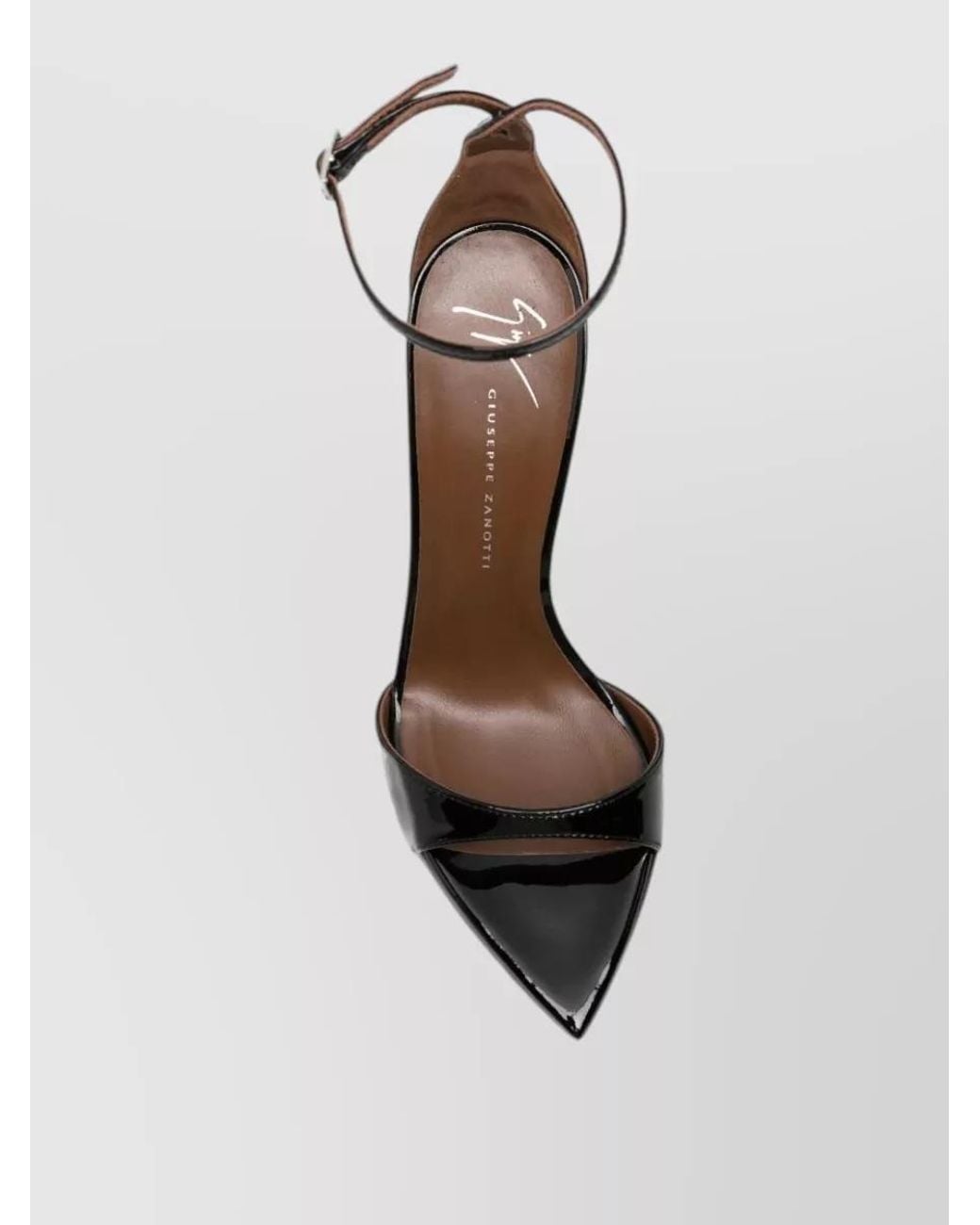 Giuseppe Zanotti White Patent Leather Ankle-Strap Pointed-Toe Stiletto Pumps
