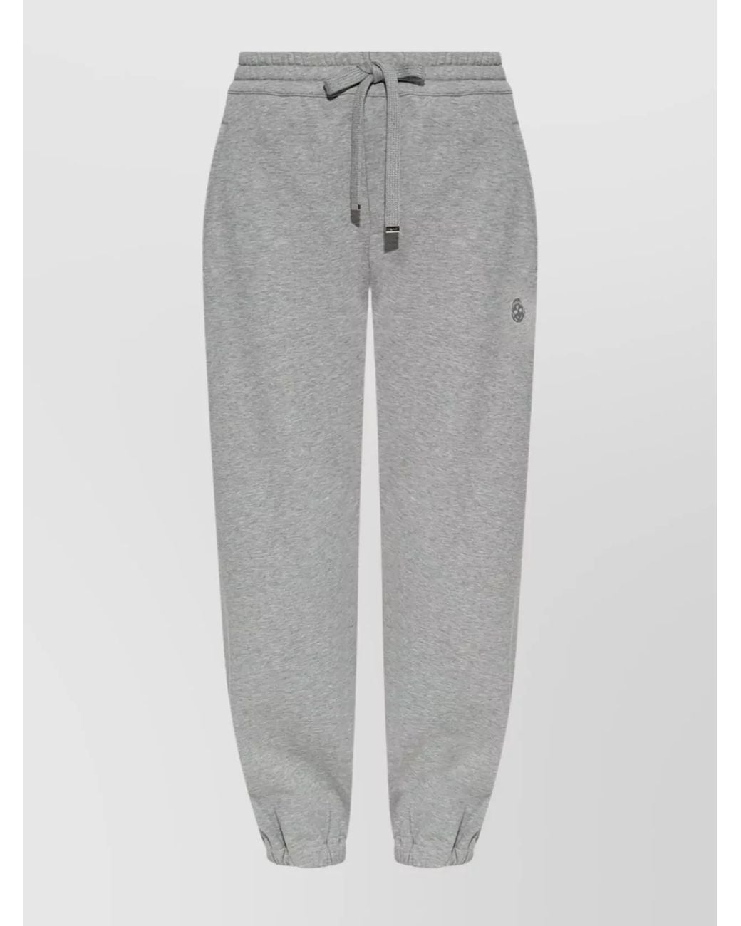 McQueen Gray Cotton Logo Track Pants