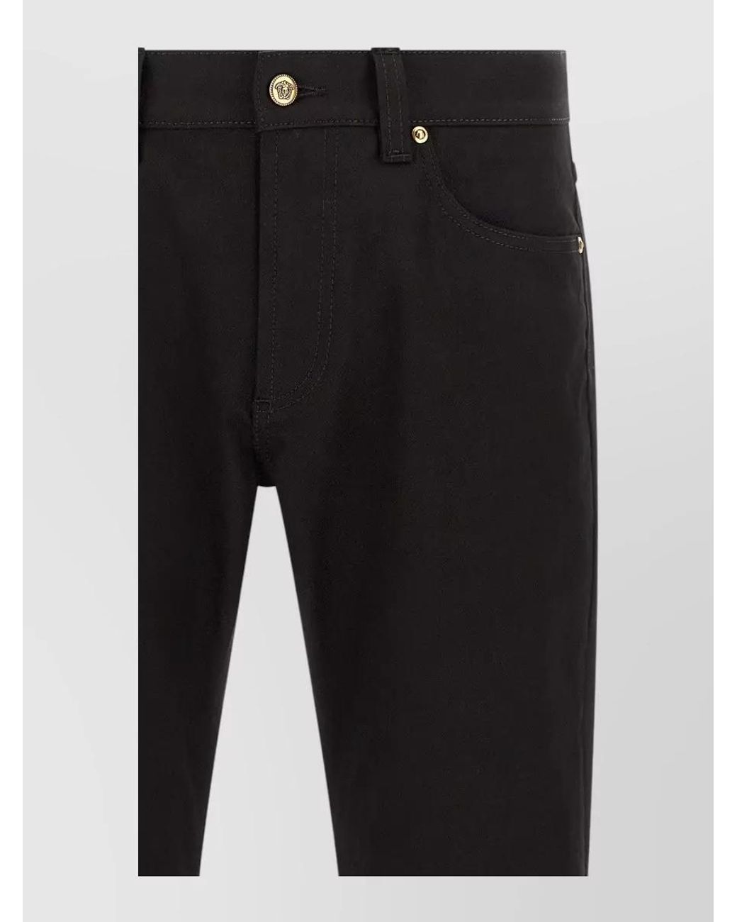 Versace Black Medusa Embroidery Straight-Leg Jeans for men