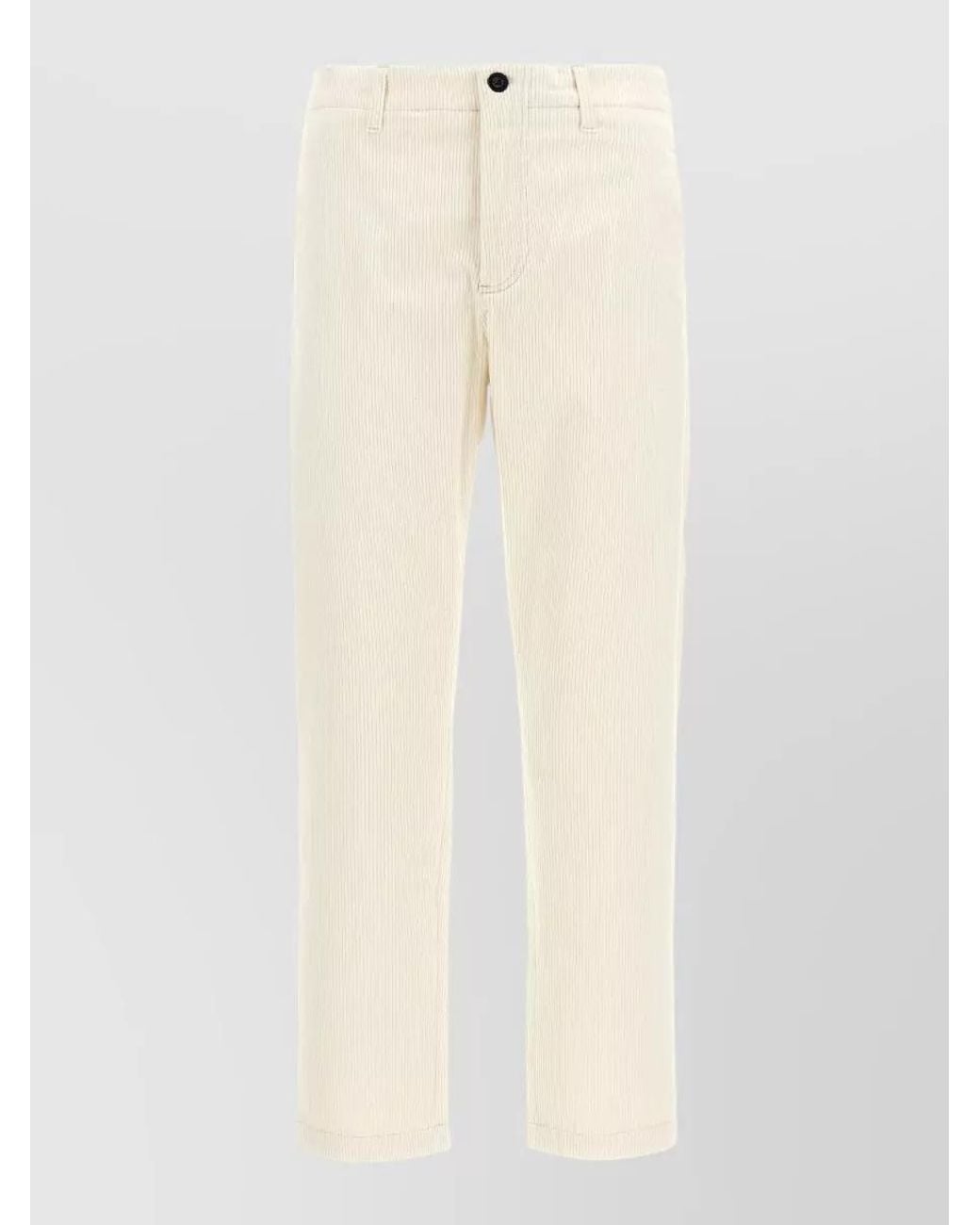 Department 5 White Corduroy Straight-Leg Trousers for men