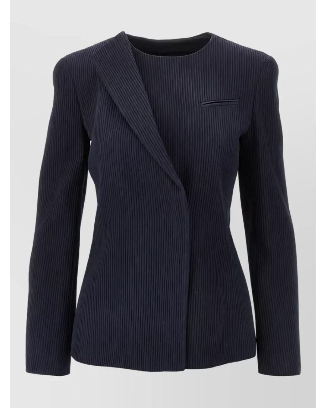 Emporio Armani Blue Virgin Wool Blazer Jacket