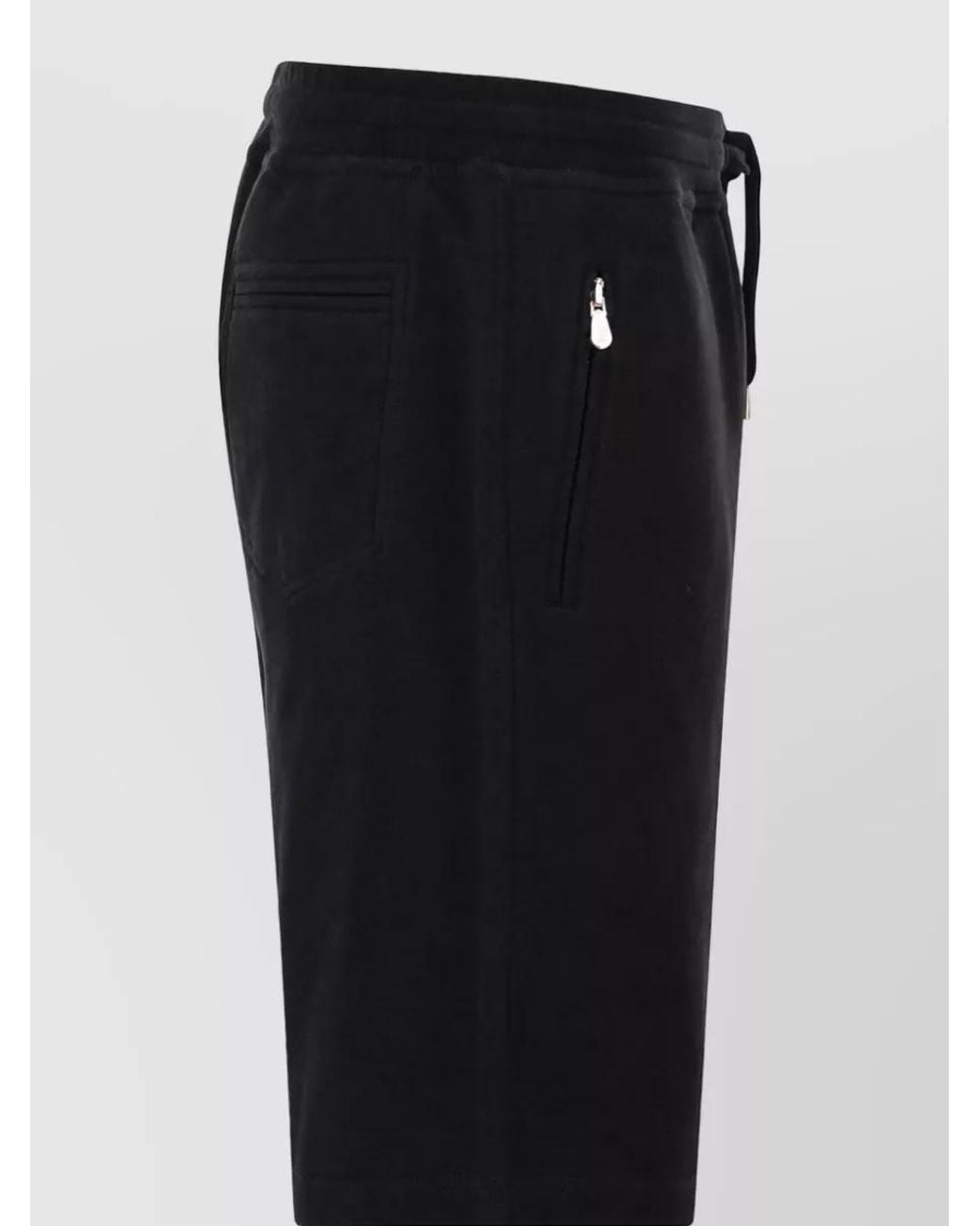 Brunello Cucinelli Black Cotton Knee-Length Jogging Shorts for men