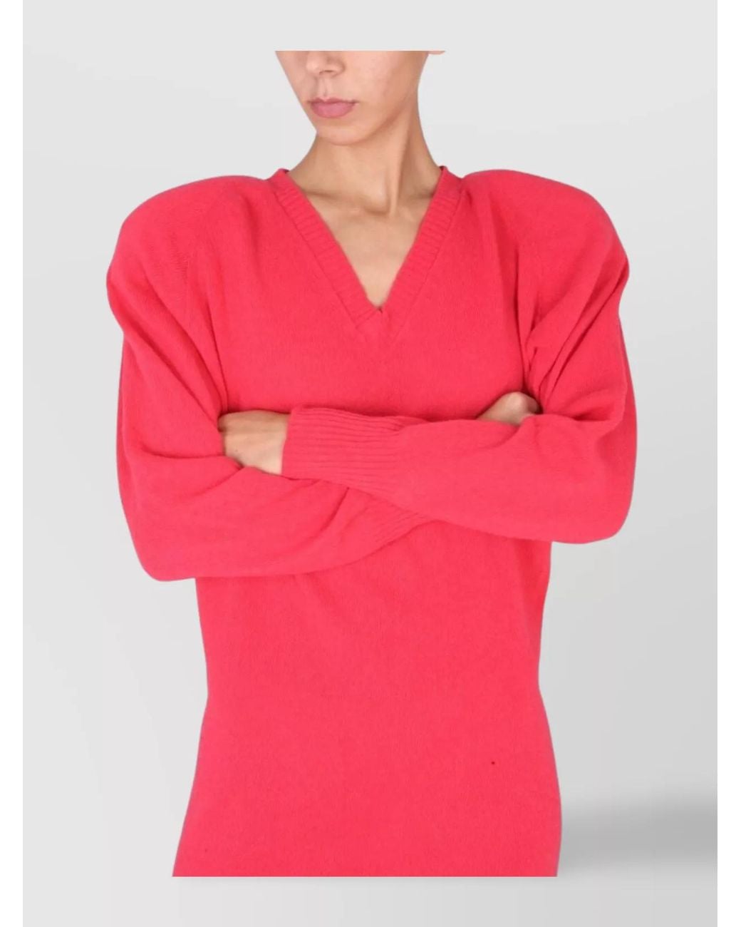 Philosophy Red Cashmere V-Neck Mini Dress