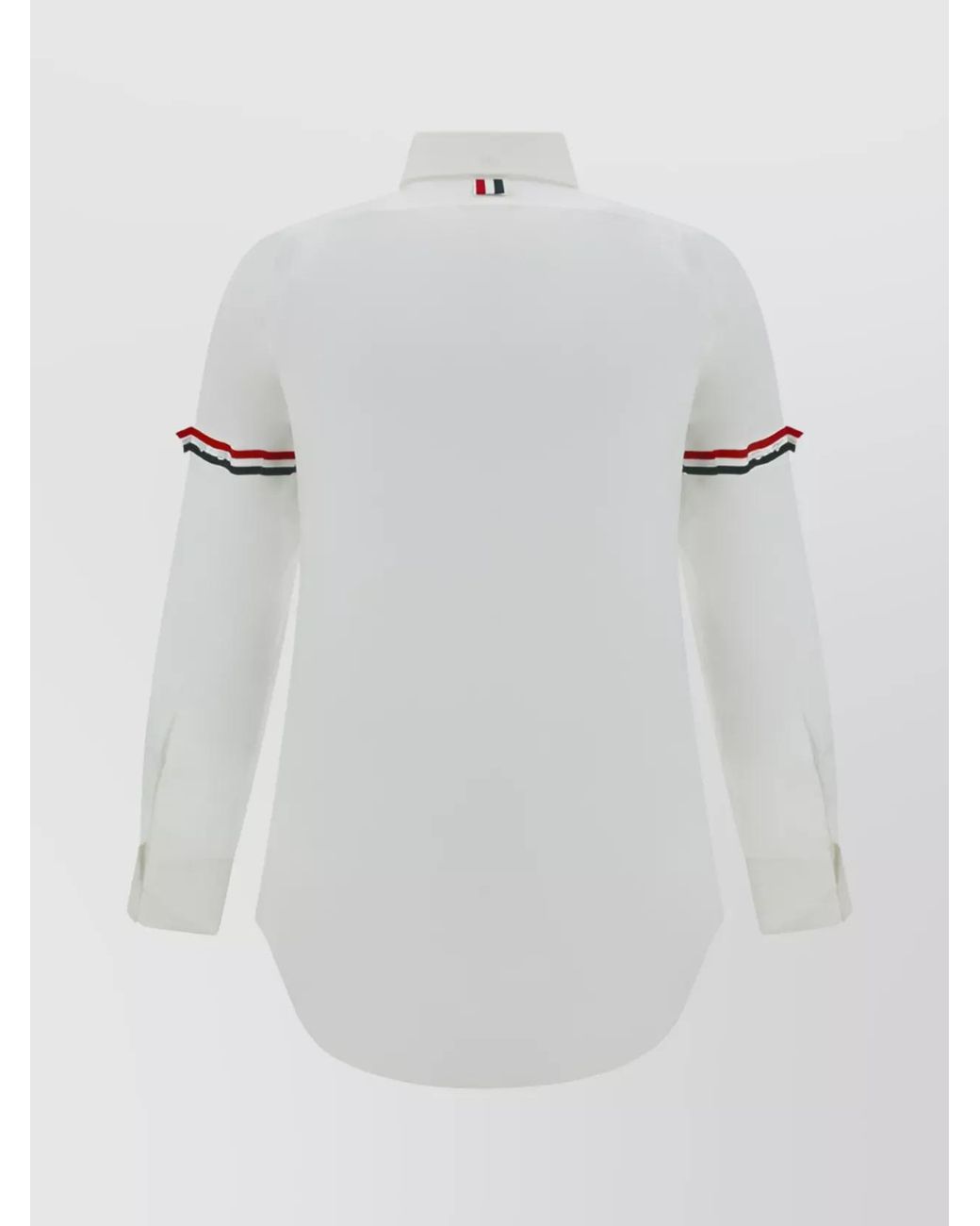 Thom Browne White Cotton Long Sleeve Classic Collar Shirt for men