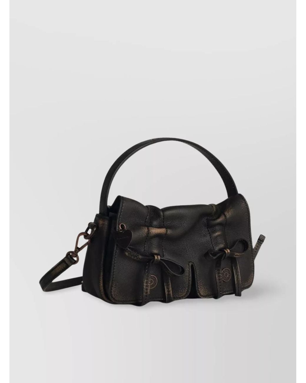 Acne Black Calf Leather Mini Shoulder Bag