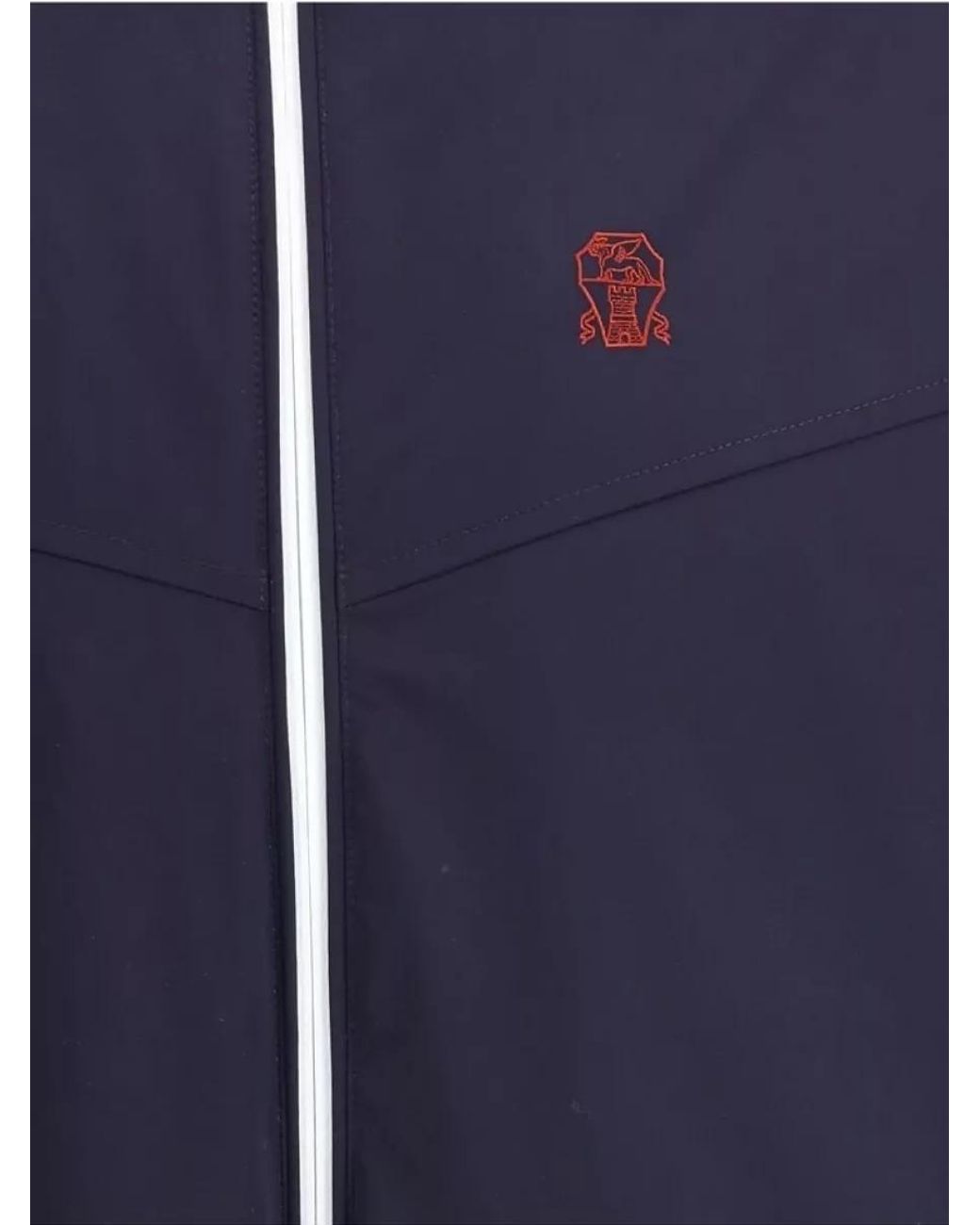 Brunello Cucinelli Blue Hooded Raincoat for men