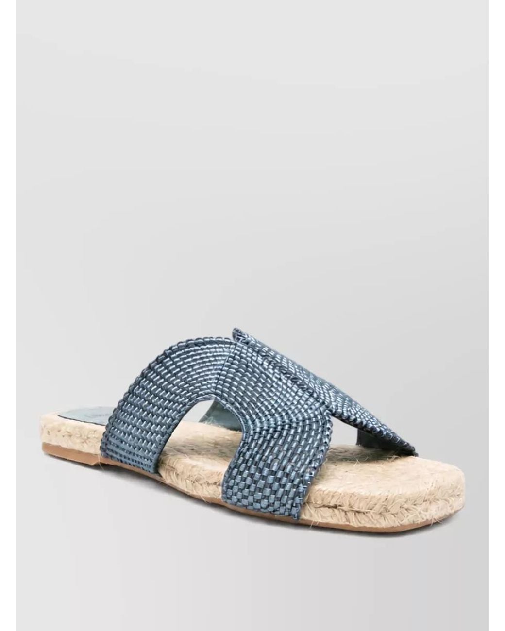 Castaner Blue Woven Flat Slides