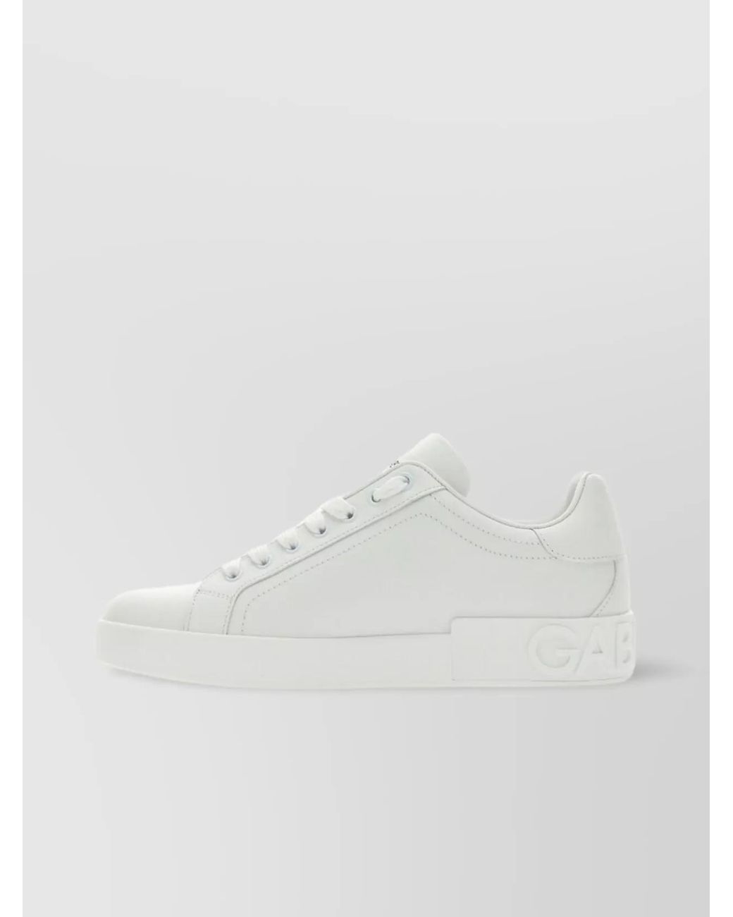Dolce & Gabbana White Leather Low-Top Sneakers for men