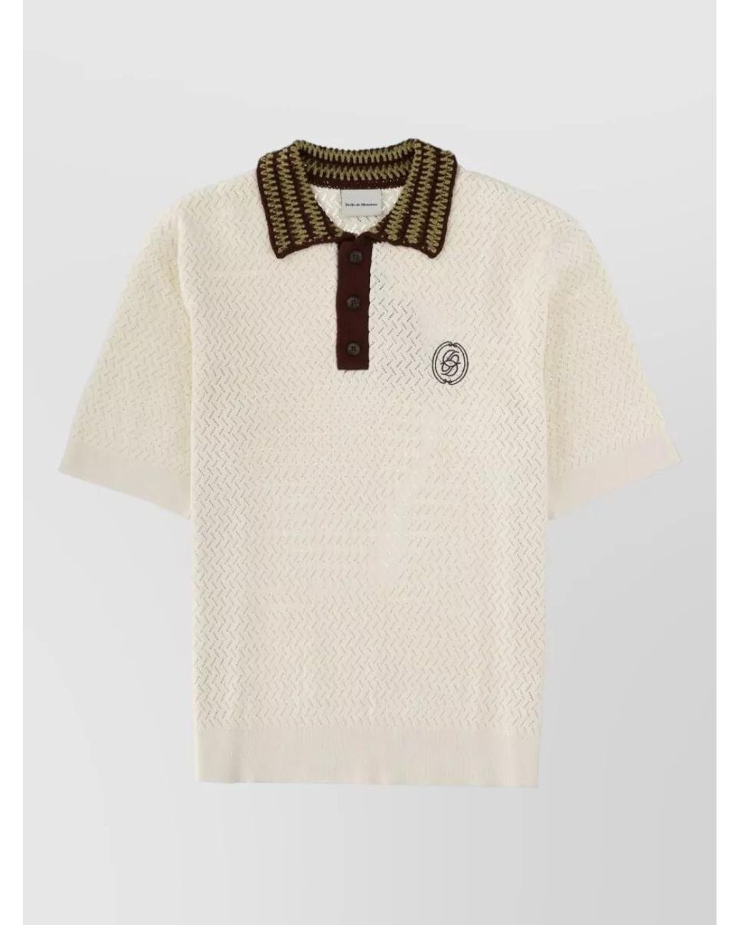 Drole de Monsieur Natural Open-Knit Cotton Polo Shirt for men