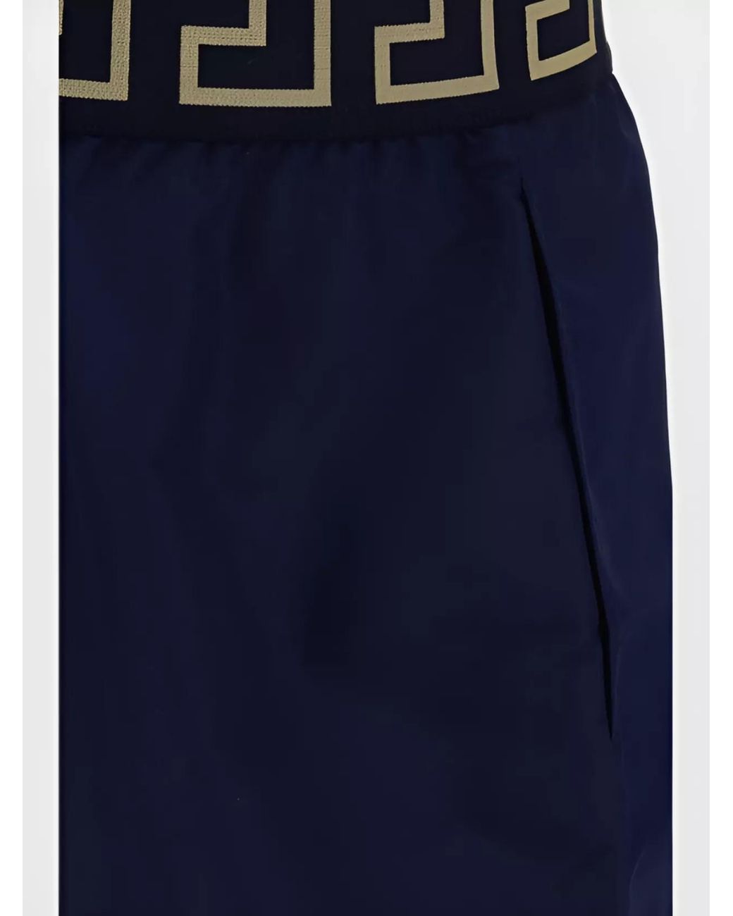 Versace Blue Greca Border Swim Shorts for men