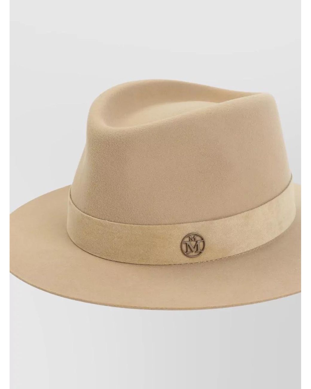 Maison Michel Natural Wool Fedora Hat