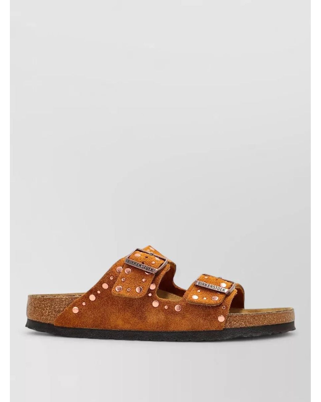 Birkenstock Brown Suede Leather Studded Sandals