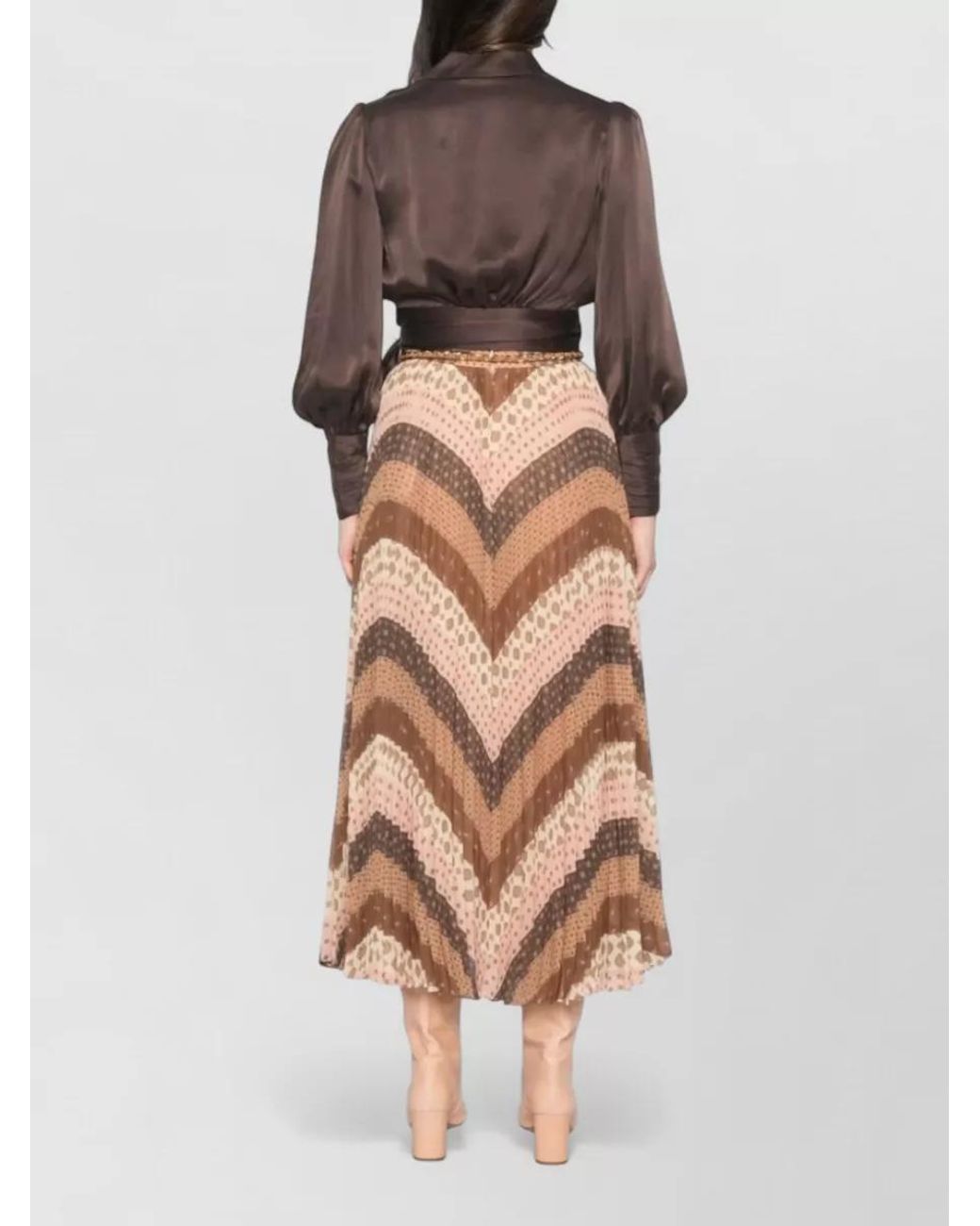Zimmermann Brown Silk Satin Wrap Blouse