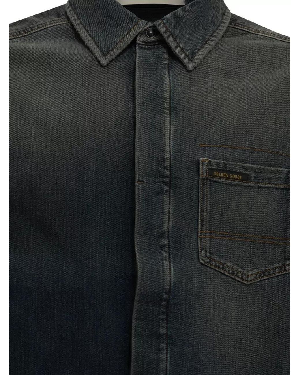 Golden Goose Deluxe Brand Black Denim Slim-Fit Shirt for men