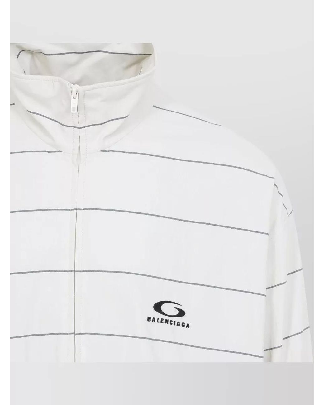 Balenciaga White Striped Oversized Tracksuit Jacket for men