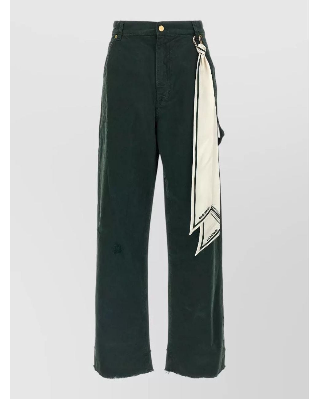 DARKPARK Green Canvas Straight-Leg Carpenter Trousers