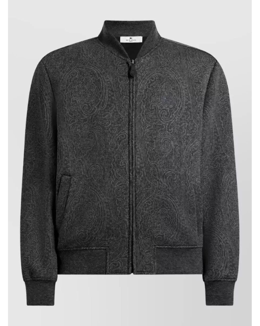 Etro Black Jacquard Bomber Jacket for men