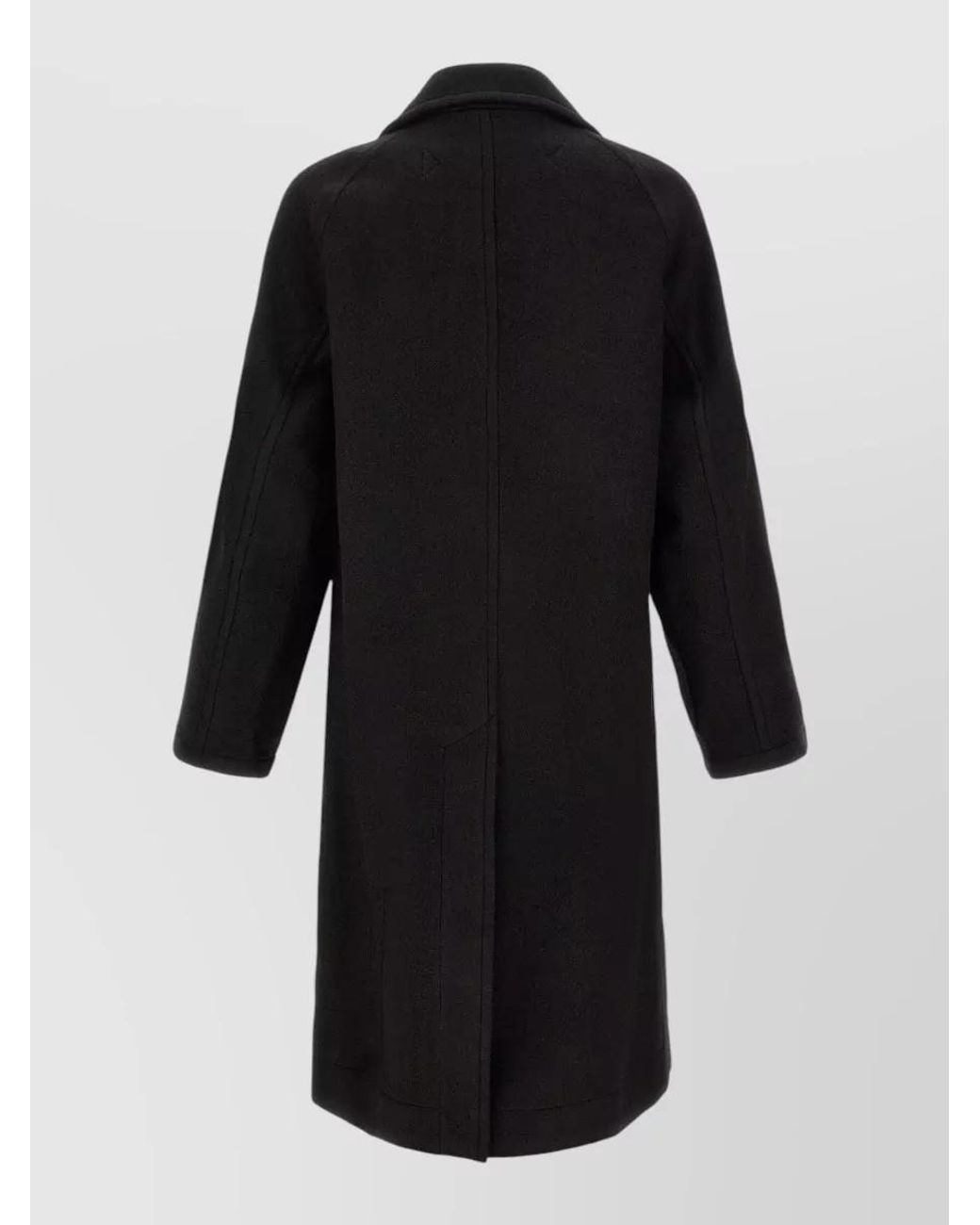 Lemaire Black Wool And Alpaca Double-Breasted Coat for men