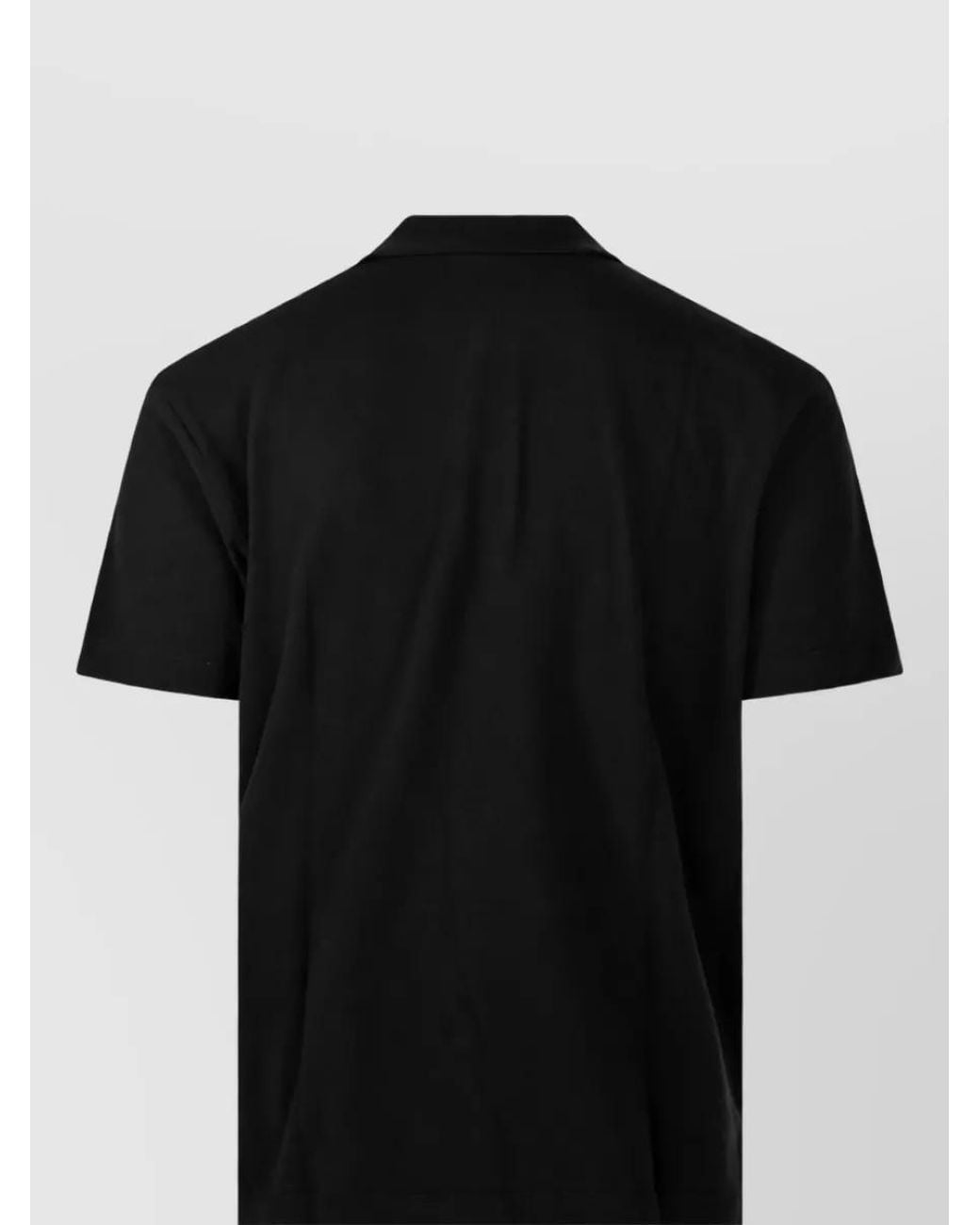 Maison Kitsuné Black Cotton Short-Sleeve Polo Shirt for men