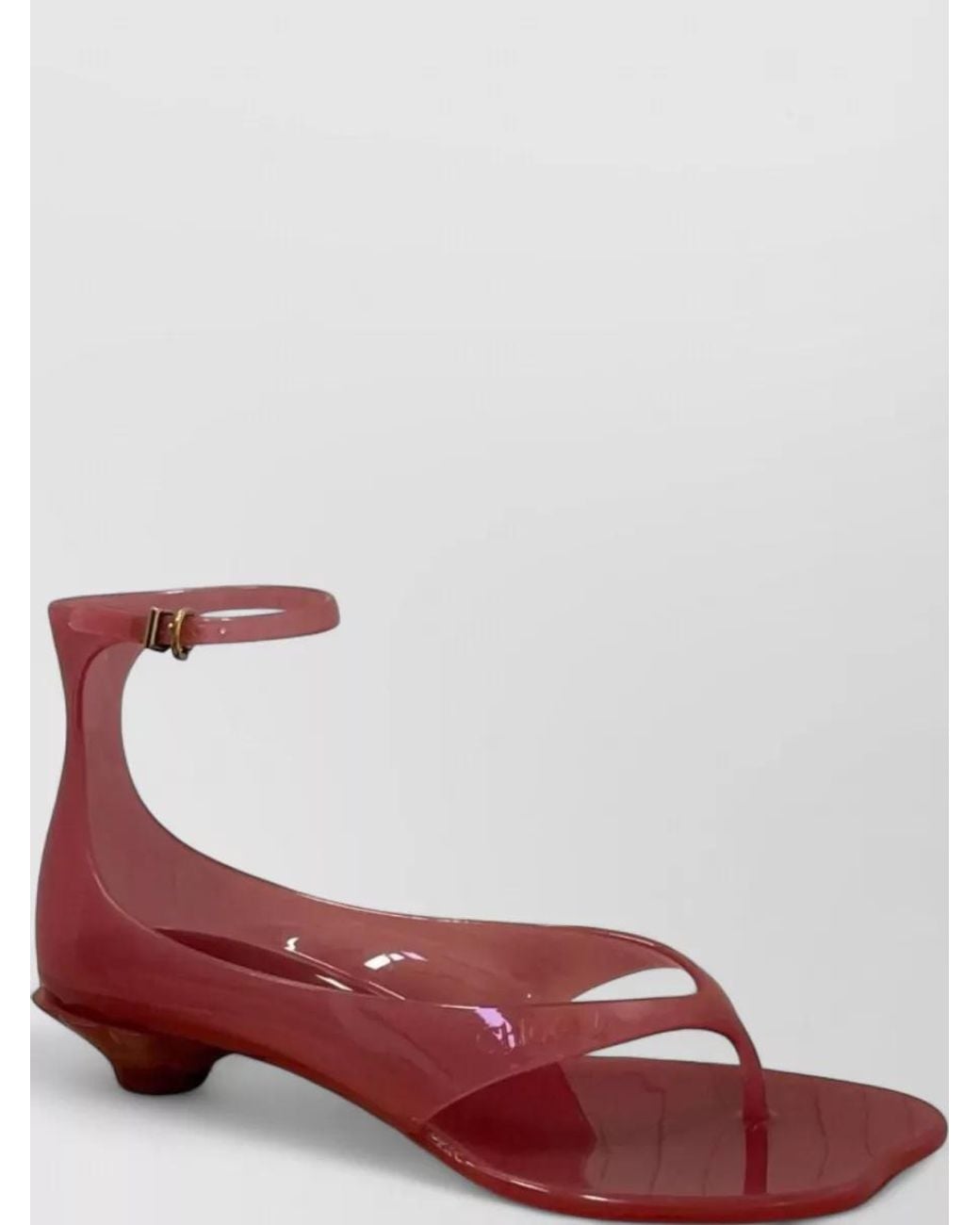 Chloé Red Jelly Thong Ankle-Strap Sandals