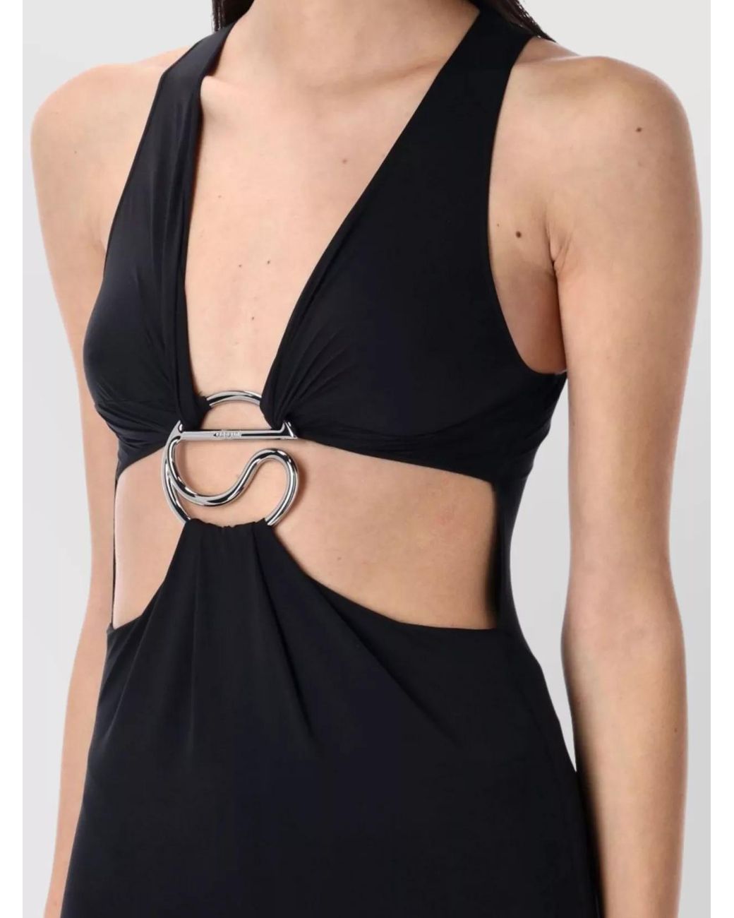 Coperni Black Cutout V-Neck Sleeveless Maxi Dress