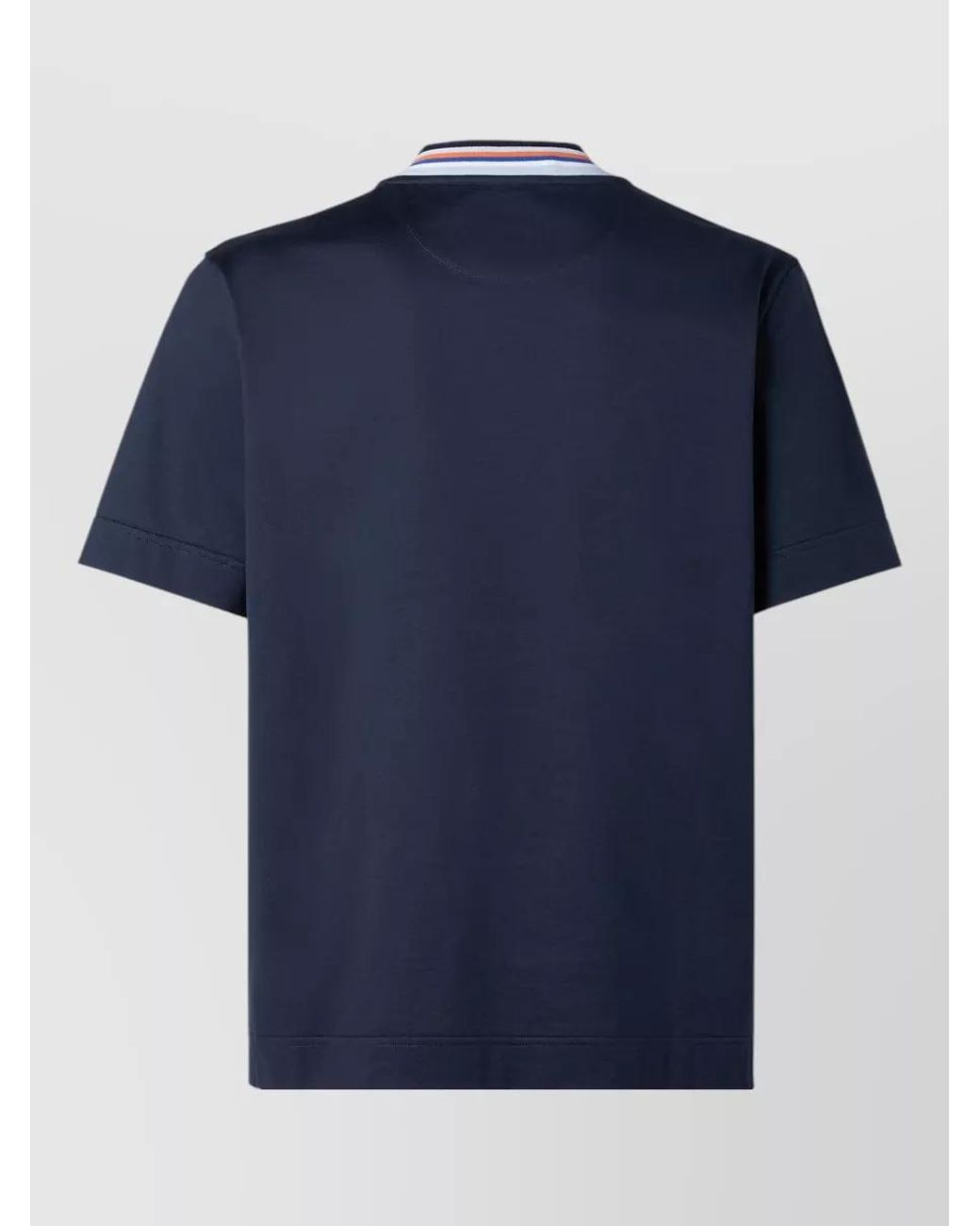 Fendi Blue Cotton Regular-Fit Short-Sleeve Crew-Neck T-Shirt for men