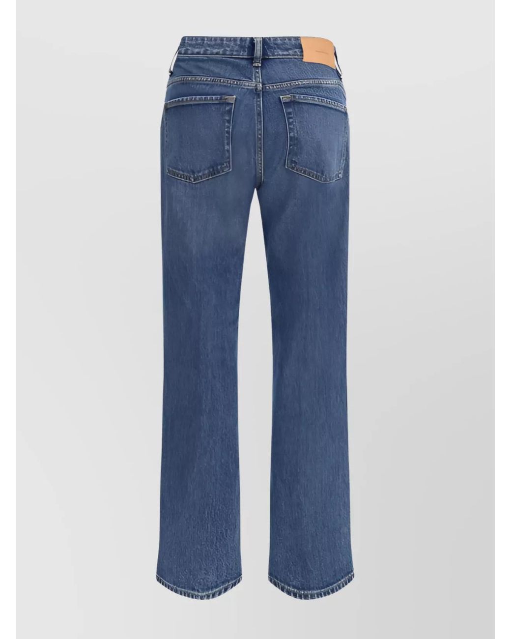 7 For All Mankind Blue Denim Straight-Leg Jeans