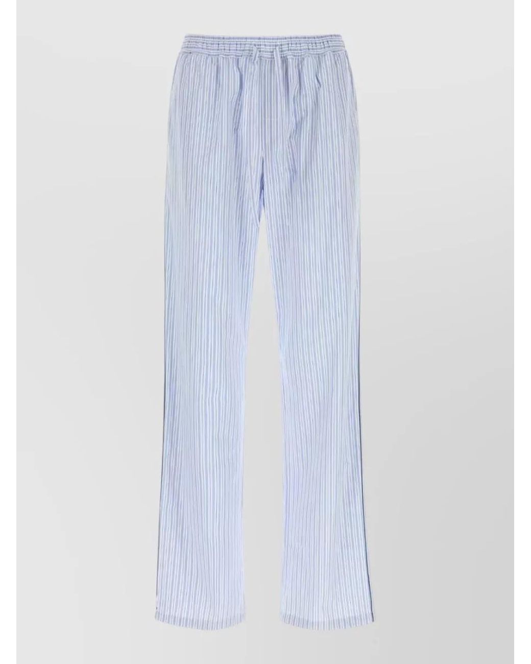 Dolce & Gabbana Blue Embroidered Poplin Pyjama Trousers for men