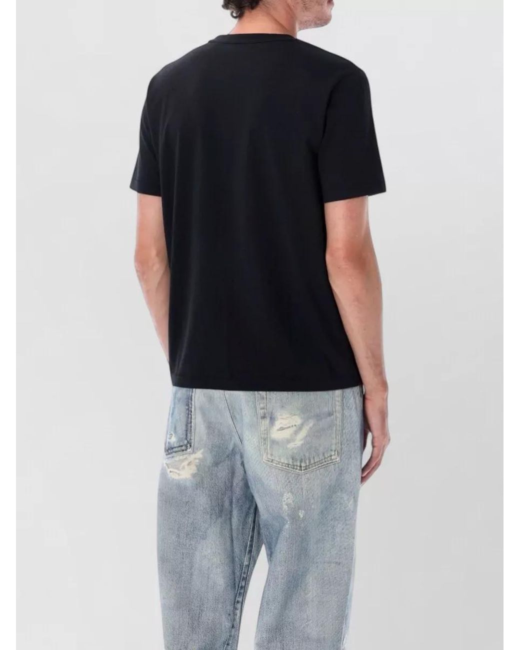 Off-White c/o Virgil Abloh Black Cotton Logo Print Regular Fit Short Sleeve T-Shirt for men