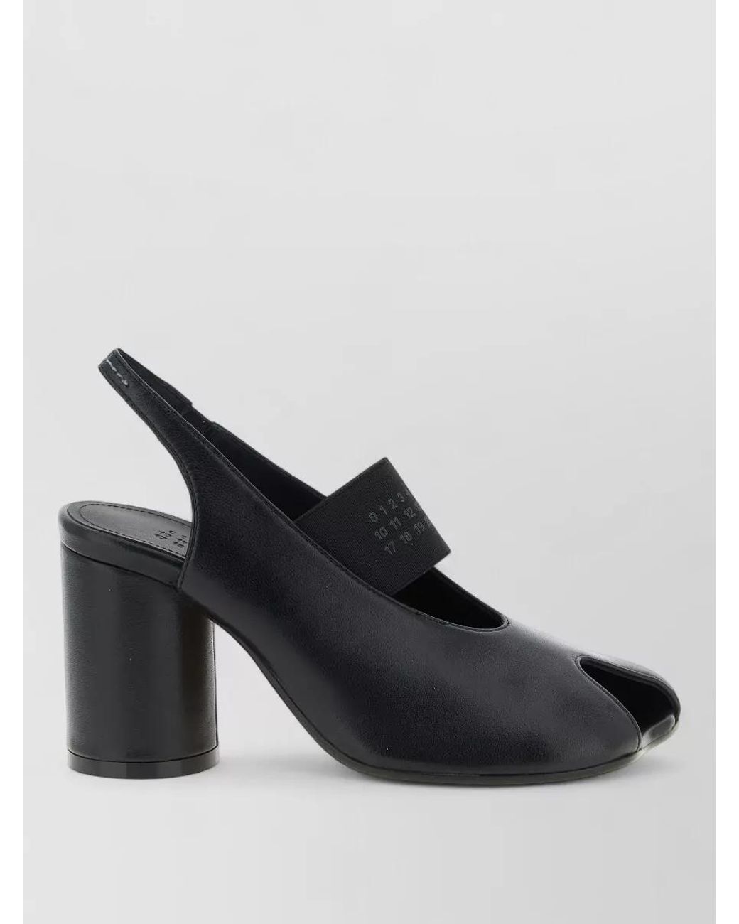 MM6 by Maison Margiela Black Leather Slingback Pumps