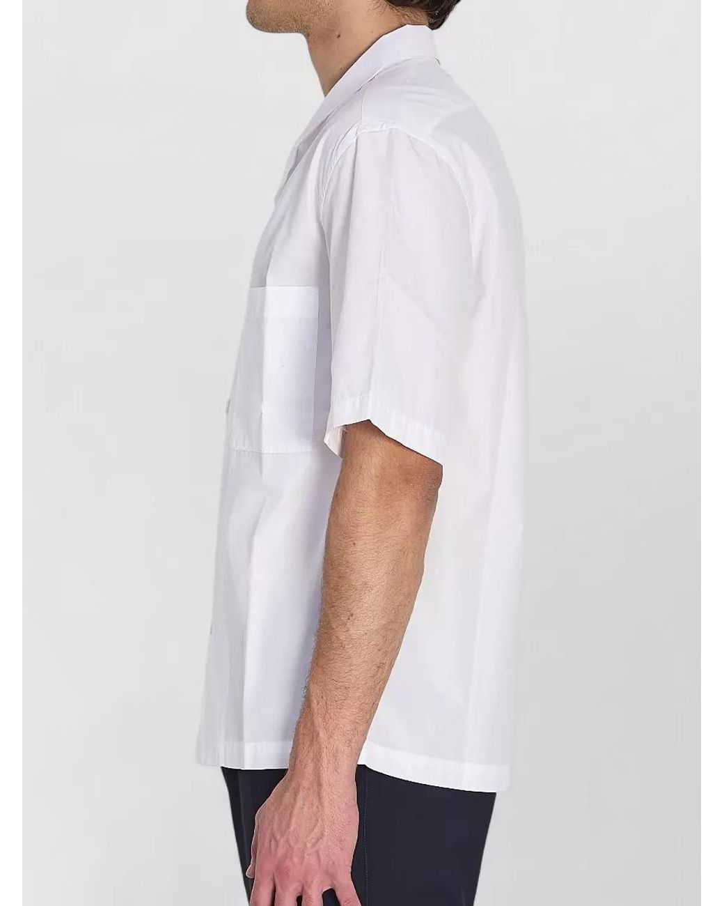 Barena White Cotton Regular-Fit Camp-Collar Short-Sleeve Shirt for men