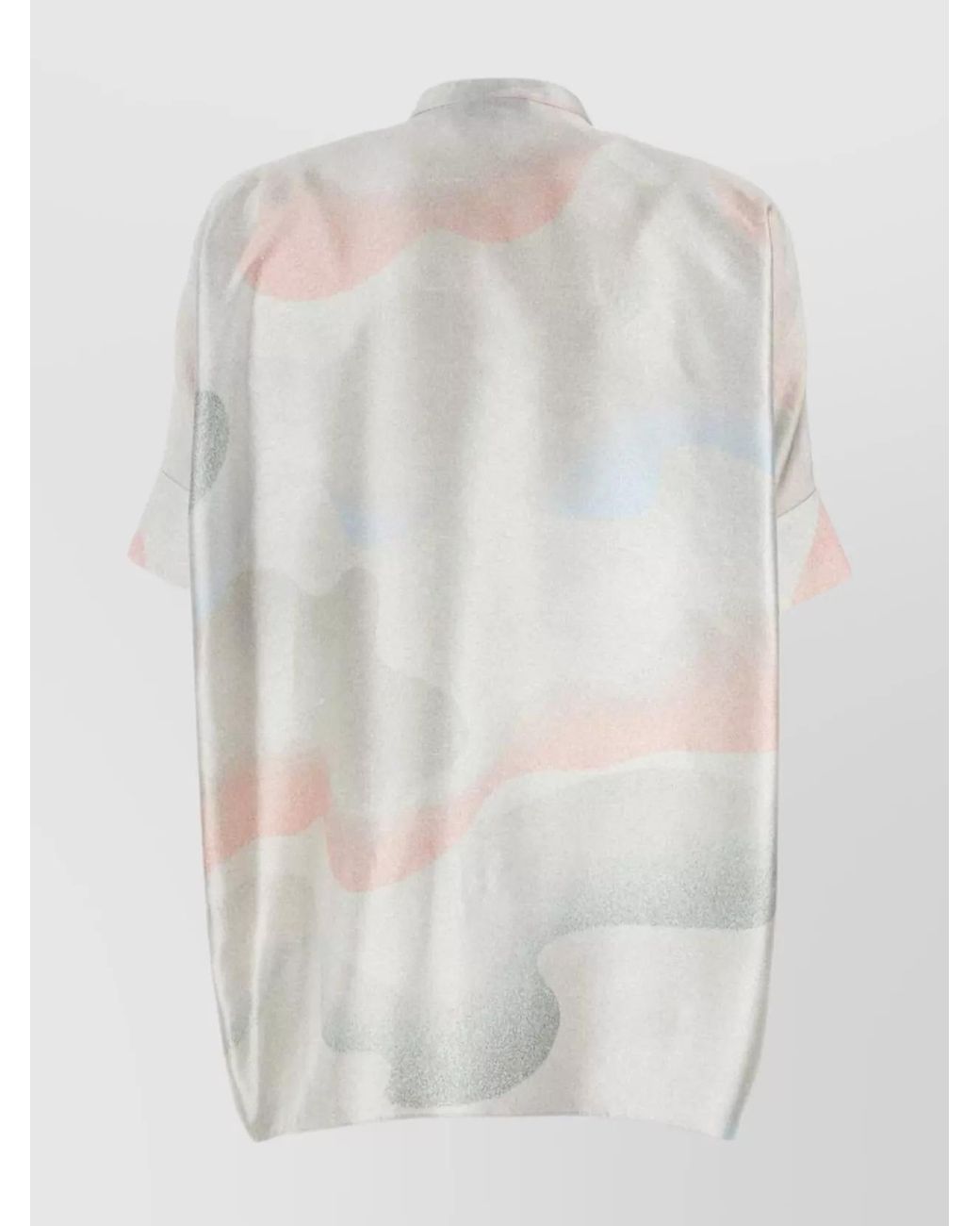 Giorgio Armani White Silk Oversized Short-Sleeve Shirt